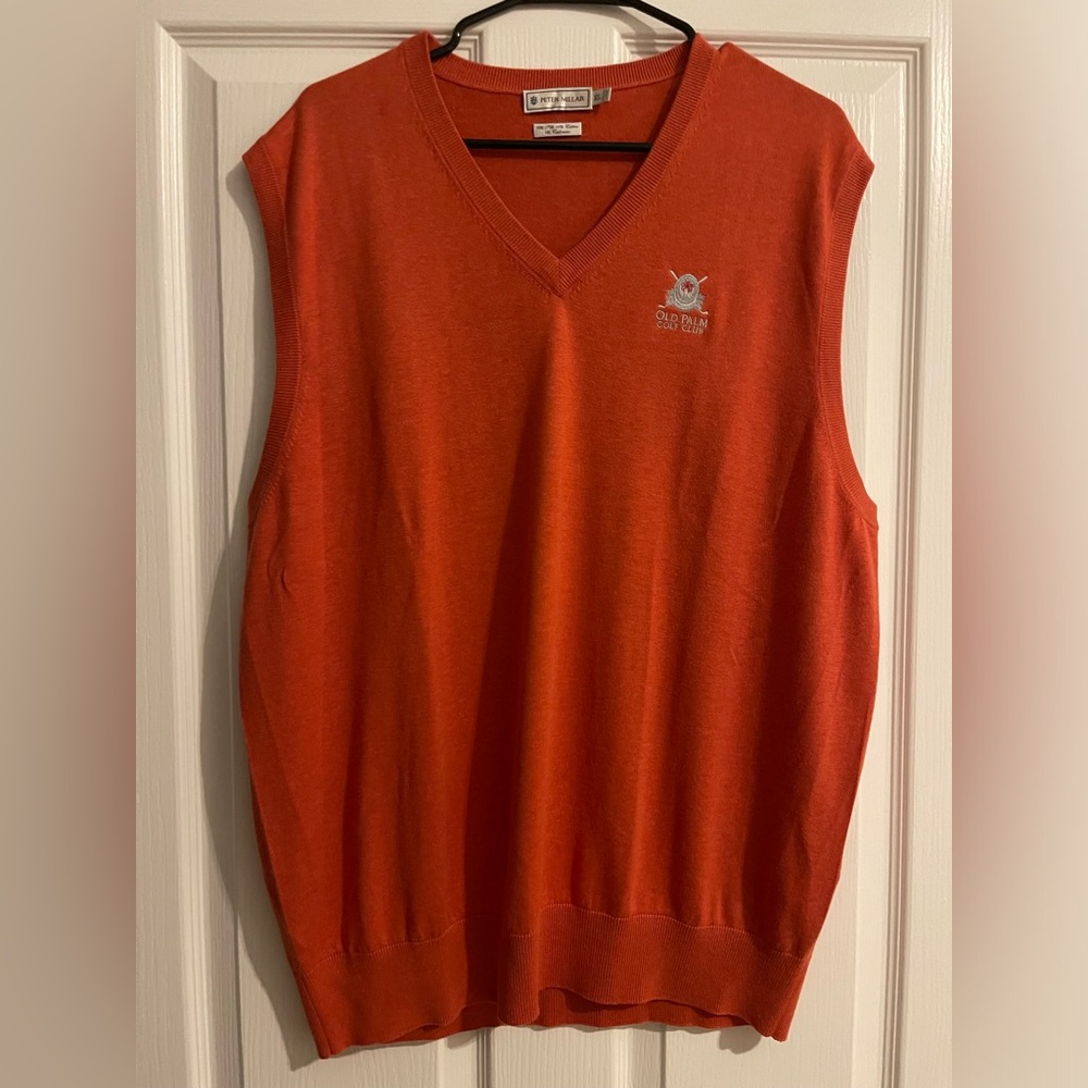 Peter Millar Men’s Silk, Cotton, Cashmere Old Palm Golf Club FL Pullover Vest XL